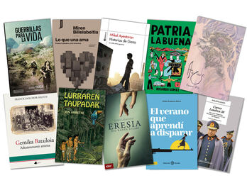 Hilabete hauetan liburu dendetan egongo diren nobedade batzuen azalak.