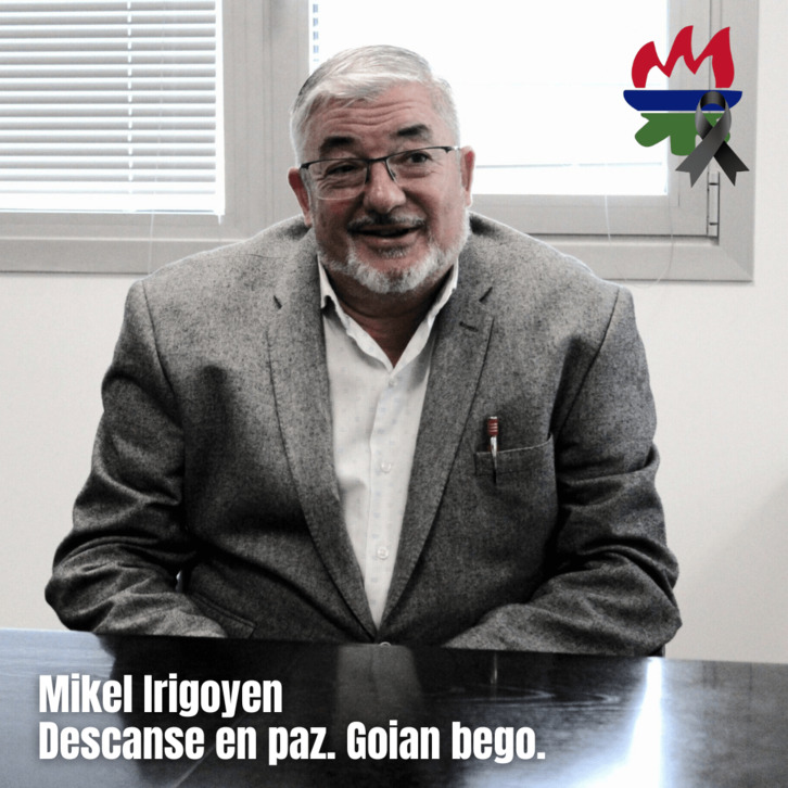 Mikel Irigoyen falleció este domingo al sufrir un accidente en Iruñea.