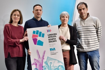 Presentación del 16º Congreso confederal de ELA, que se celebrará a primeros de junio en Bilbo.