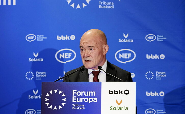 José Ignacio Pérez Iglesias, en el acto de ayer de Fórum Europa-Tribuna Euskadi, en Bilbo.