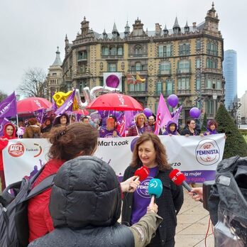 Xuria Arza, en un acto con motivo del 8 de Marzo.