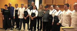 Mahaia sukaldari kolektiboko kideak, otsailaren 10ean Basque Culinary Centerren eskainitako afarian.