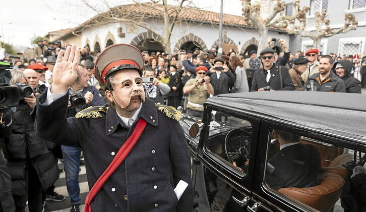 Franco, a su llegada ayer a la Txantrea.