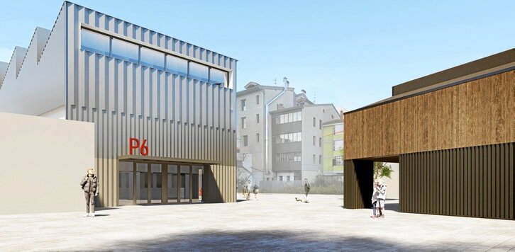 El edificio Garabia (derecha) y el de Pabellón 6 seguirán estando enfrentados, creando una plaza en medio.