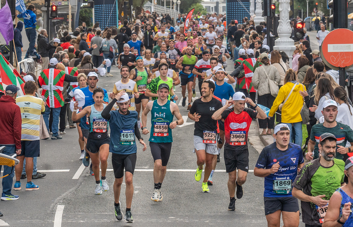 Participantes en la edición del año pasado de la Behobia-Donostia.