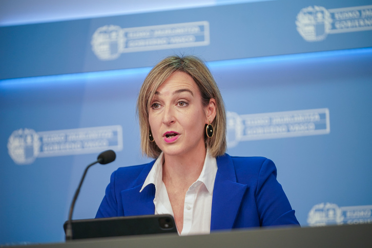 La portavoz del Gobierno y consejera de Gobernanza, Administración Digital y Autogobierno,  María Ubarretxena