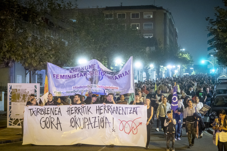 Imagen de una movilización en favor de Txirbilenea.