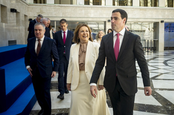 Pradales junto a Tamara Yagüe, máxima dirigente de Confebask.