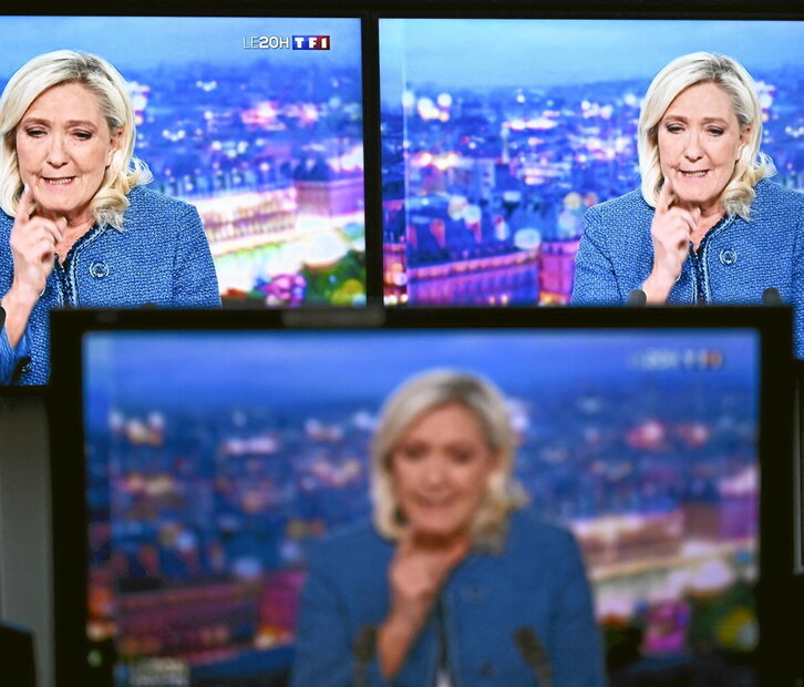Marine Le Pen, entrevistada el lunes por la noche en TF1.