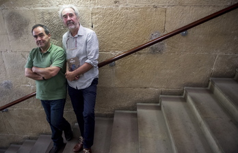 Jon Unanue akademiaburua eta Joxean Agirre, aurtengo sarirako hautagaietako bat.