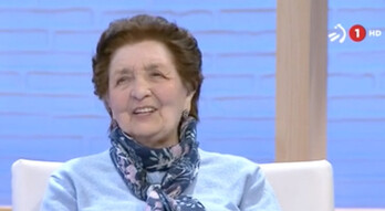 Maritxu Errazkin EITBn egindako elkarrizketa batean, 2021ean.