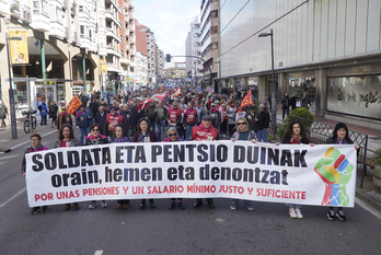 La manifestación de Gasteiz ha sido la primera de las que se celebran este sábado. 