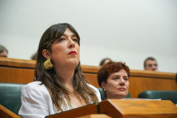 Oihana Etxebarrieta, en el Parlamento de Gasteiz.