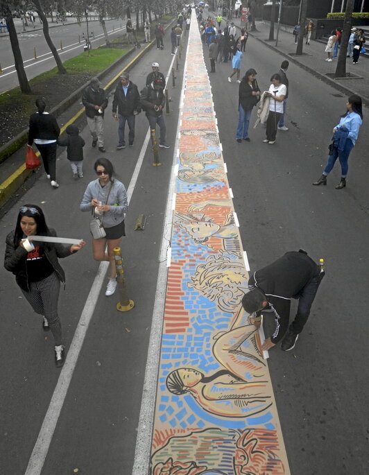 Hiru kilometroko marrazkia, Ekuadorreko Quiton.