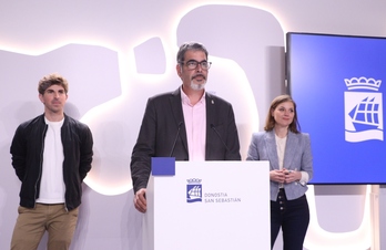 Eneko Goia durante su comparencia ante los medios.