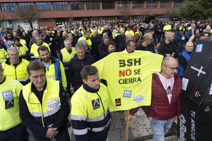 Concentración del comité de empresa de BSH el pasado marzo.