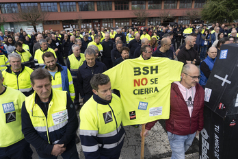 Concentración del comité de empresa de BSH el pasado marzo. 