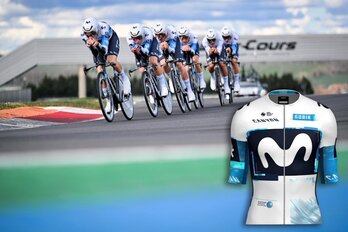 Así quedará el maillot de Movistar con la inclusión de la publicidad de EPS.