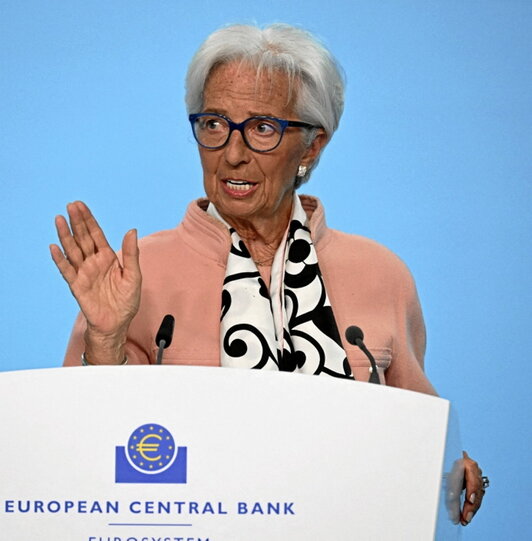 Lagarde, ayer en rueda de prensa.