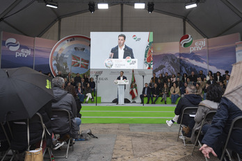 Pradales, en su primer Aberri Eguna como lehendakari. 