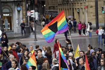 LGTBIfobiaren aurkako mobilizazioa Bilbon, artxiboko irudian. 