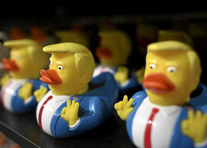 Patos de Donald J. Trump, en la tienda de Ducky Memories de Copenhage.