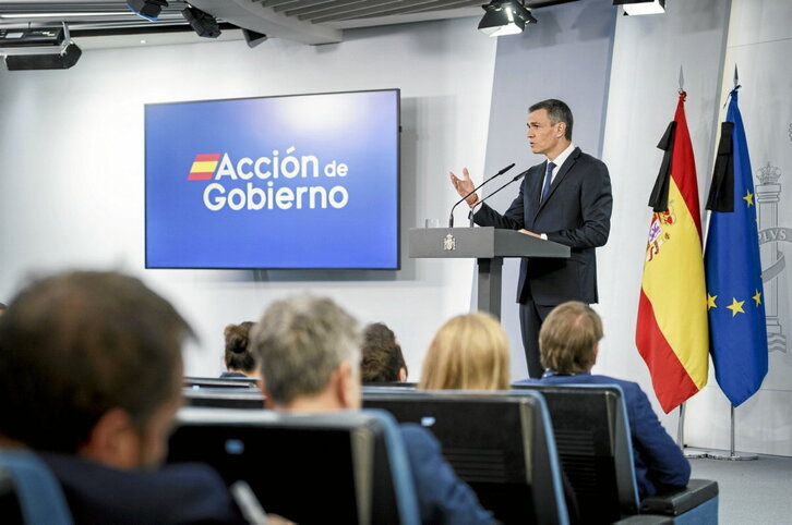Pedro Sánchez compareció en Moncloa tras el Consejo de Ministros.