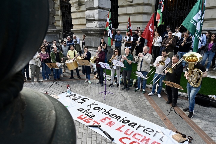 Concierto-protesta de la BOS el pasado 11 de abril, en la segunda jornada de huelga.