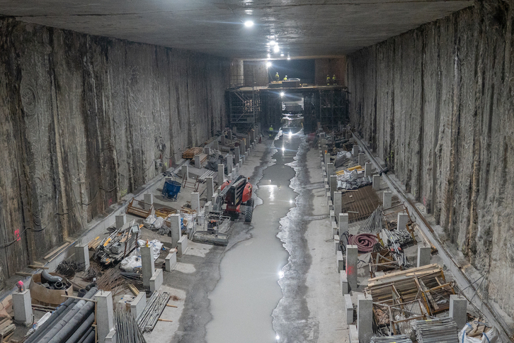 La futura estación soterrada de Pasai Antxo.