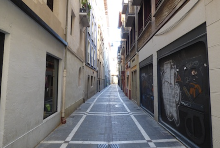 Imagen de la calle Lindatxikia, de Iruñea, donde se ha registrado el suceso.