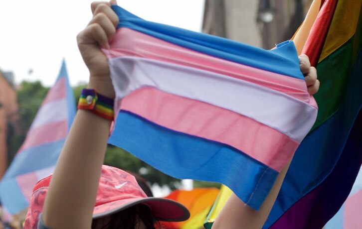 Imagen de archivo de la bandera transgénero.