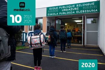 Rentrée à l'école Urdazuri, à Saint-Jean-de-Luz, le 12 mai 2020.