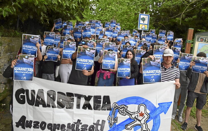 Guardetxearen okupazioaren berri emateko agerraldia.