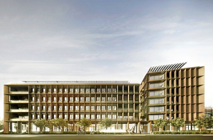 Imagen virtual del centro de envejecimiento Adinberri, previsto en Pasaia.