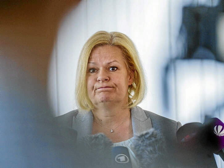 Nancy Faeser, ministra de Interior en funciones.