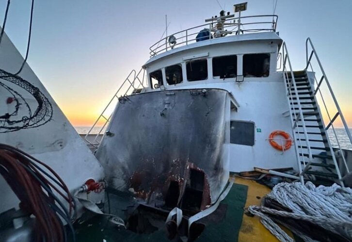 Imagen del Conscience tras el ataque del pasado jueves.