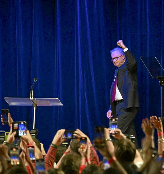 Albanese, en la noche electoral del Partido Laborista en Sídney.