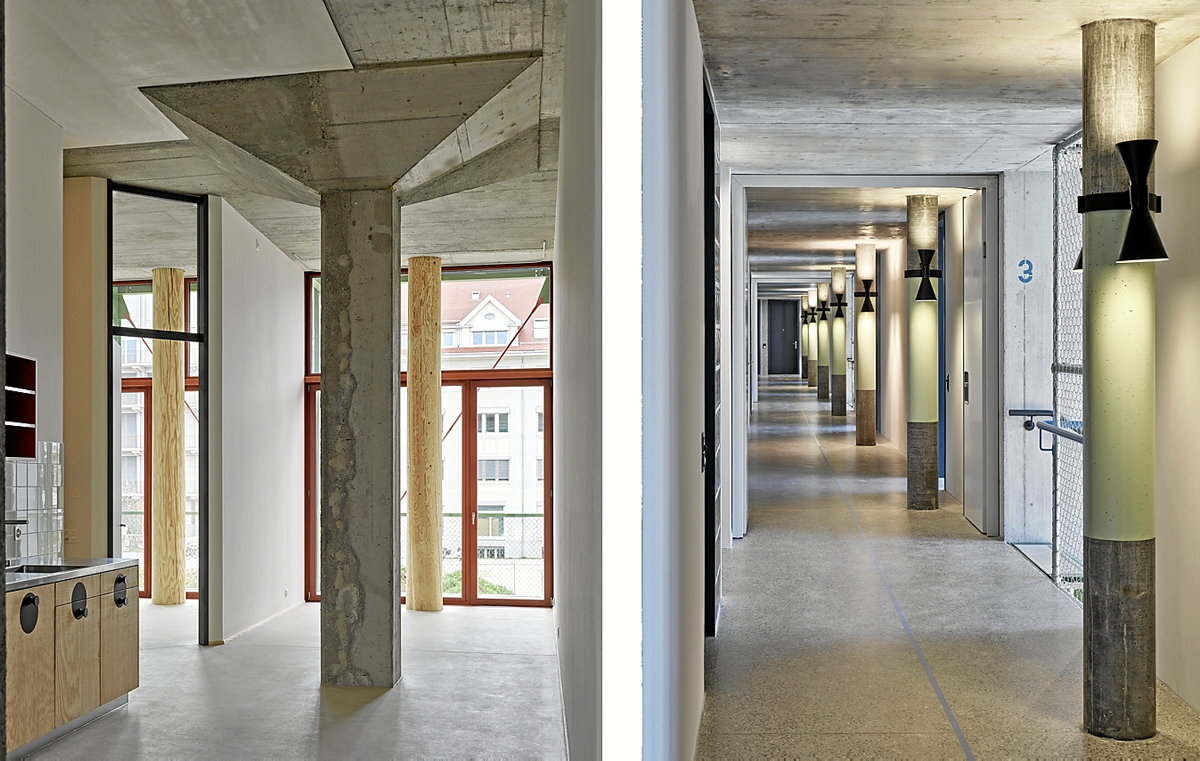 Estructura industrial original en el interior de las estancias. (Philip Heckhausen)