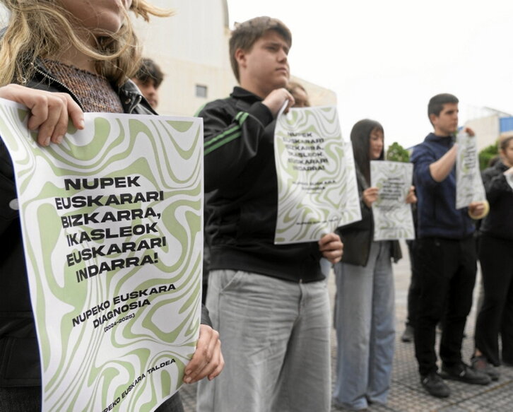 NUPeko ikasleen agerraldia, atzo.