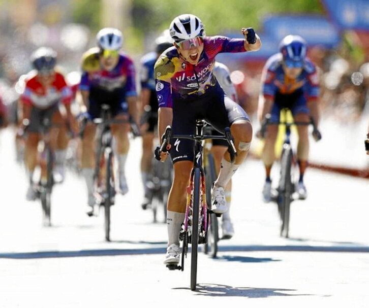 Felicidad de la joven neerlandesa Femke Gerritse.