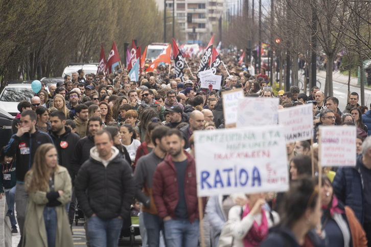 Manifestación de profesores en la jornada de huelga del pasado 2 de abril.