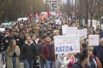 Manifestación de profesores en la jornada de huelga del pasado 2 de abril.