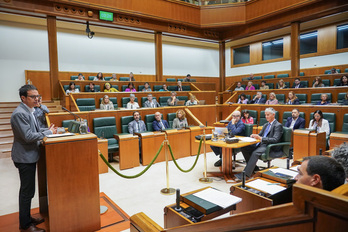 Imagen de un pleno en el Parlamento de Gasteiz durante el actual curso político.
