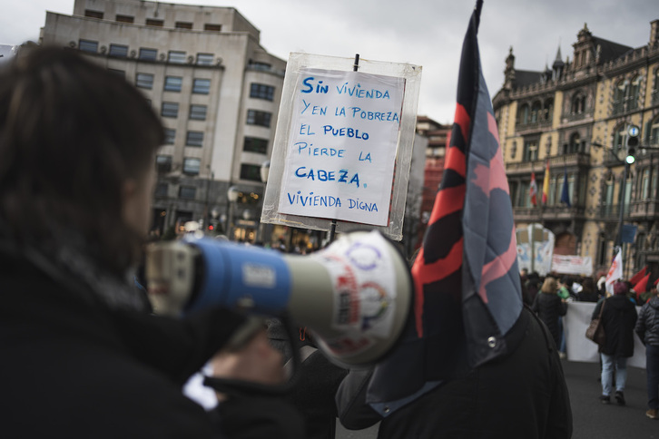 Manifestación por el derecho a la vivienda, uno de los problemas que evita la emancipación de la juventud.
