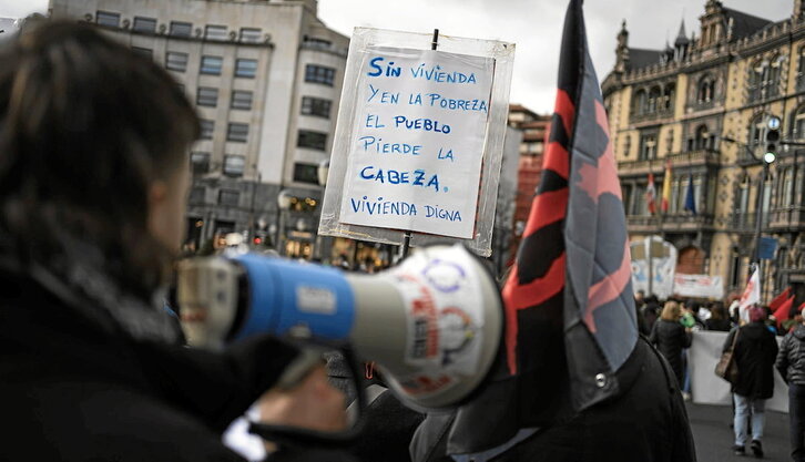Manifestación por el derecho a la vivienda, uno de los problemas que evita la emancipación de la juventud.