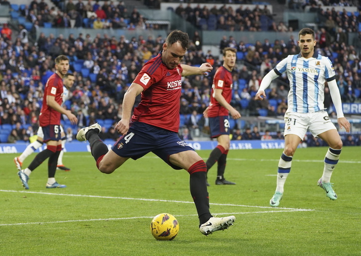 Unai García, en un derbi ante la Real Sociedad.
