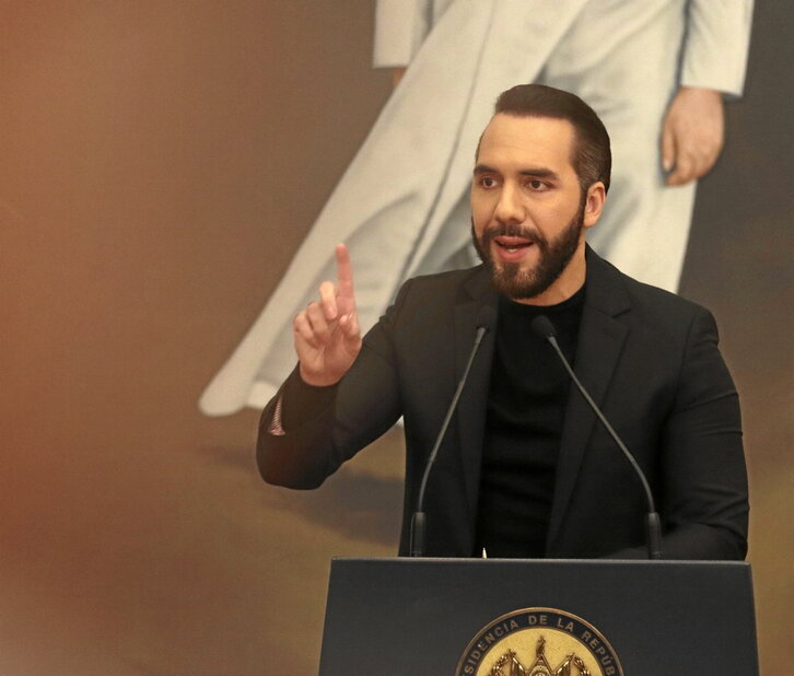 Bukele en una comparencia el 14 de enero en San Salvador.