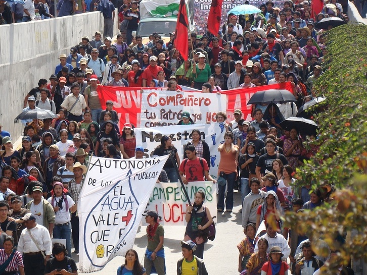 Imagen de archivo de una protesta por el agua en Guatemala.