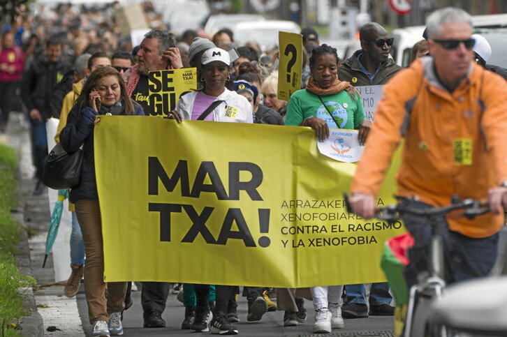 Arrazakeriaren eta Xenofobiaren aurkako aurtengo martxa, Pasaian.