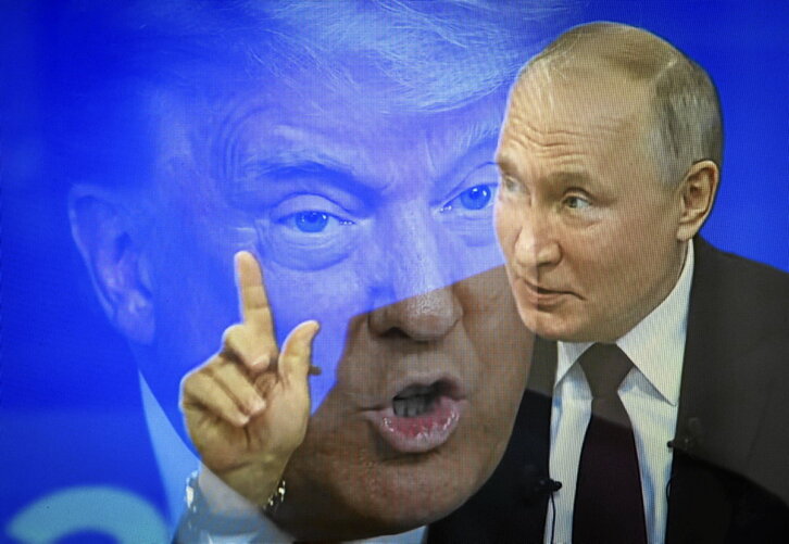 Donald Trump y Vladimir Putin, en un montaje de imágenes tomadas de televisión.